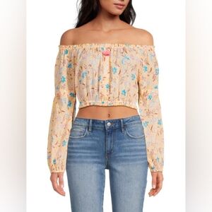 Poupette St Barth Rachel Off Shoulder Top | NWT | Size S | Yellow Floral